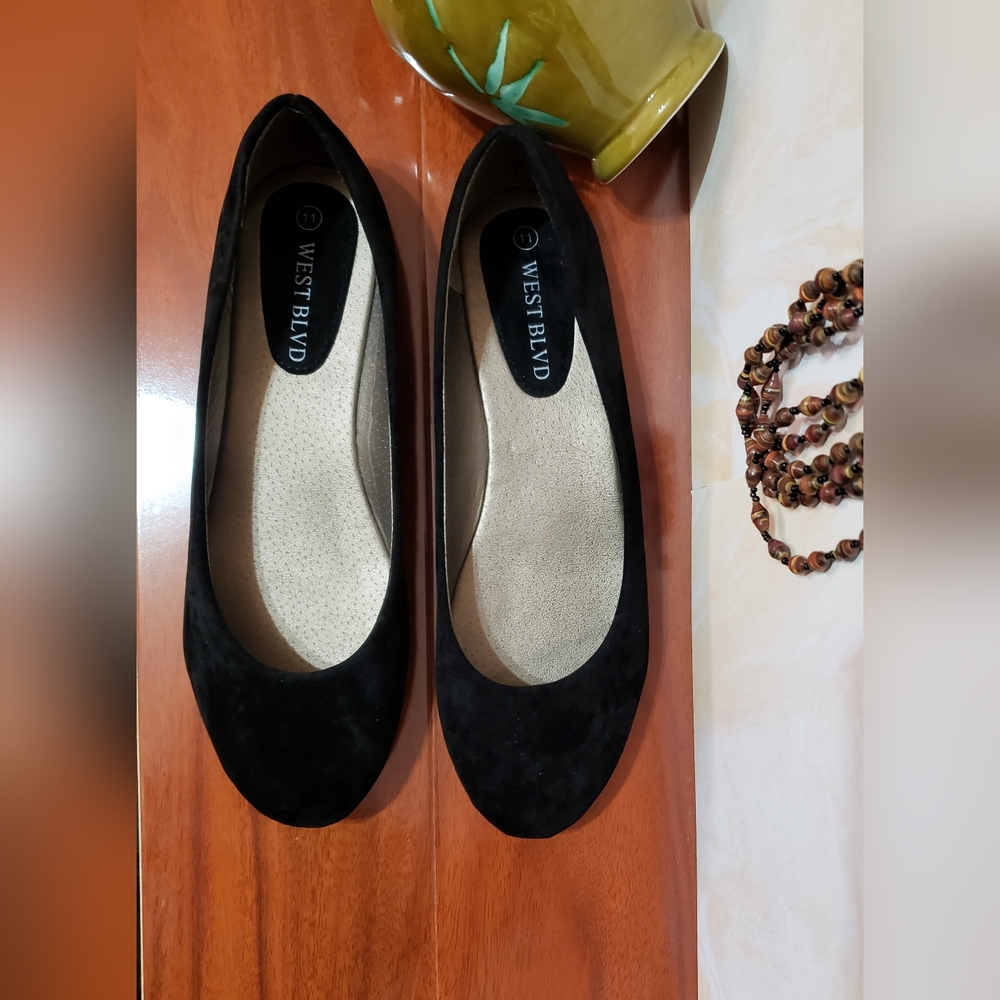 Black Ballet Flats Suede West Blvd Available In Different Sizes - Picture 4 of 4